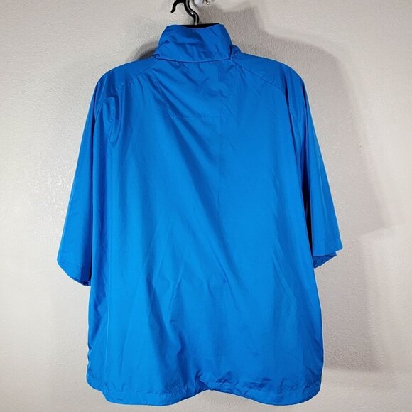 Mens XL Blue Half-Zip Short Sleeve Jacket Windbreaker Western Skies Golf Club - Picture 15 of 16